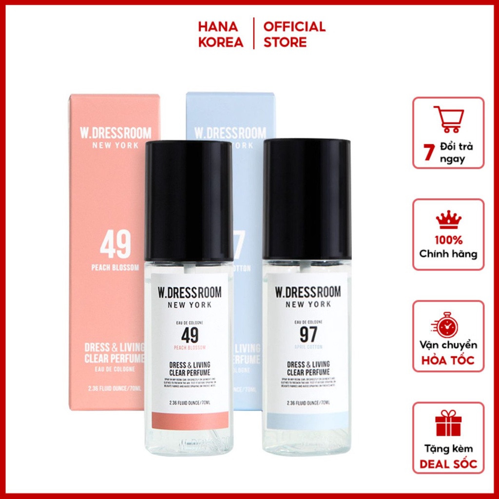 Xịt thơm quần áo W.Dressroom New York Dress &amp; living clear perfume mùi 97