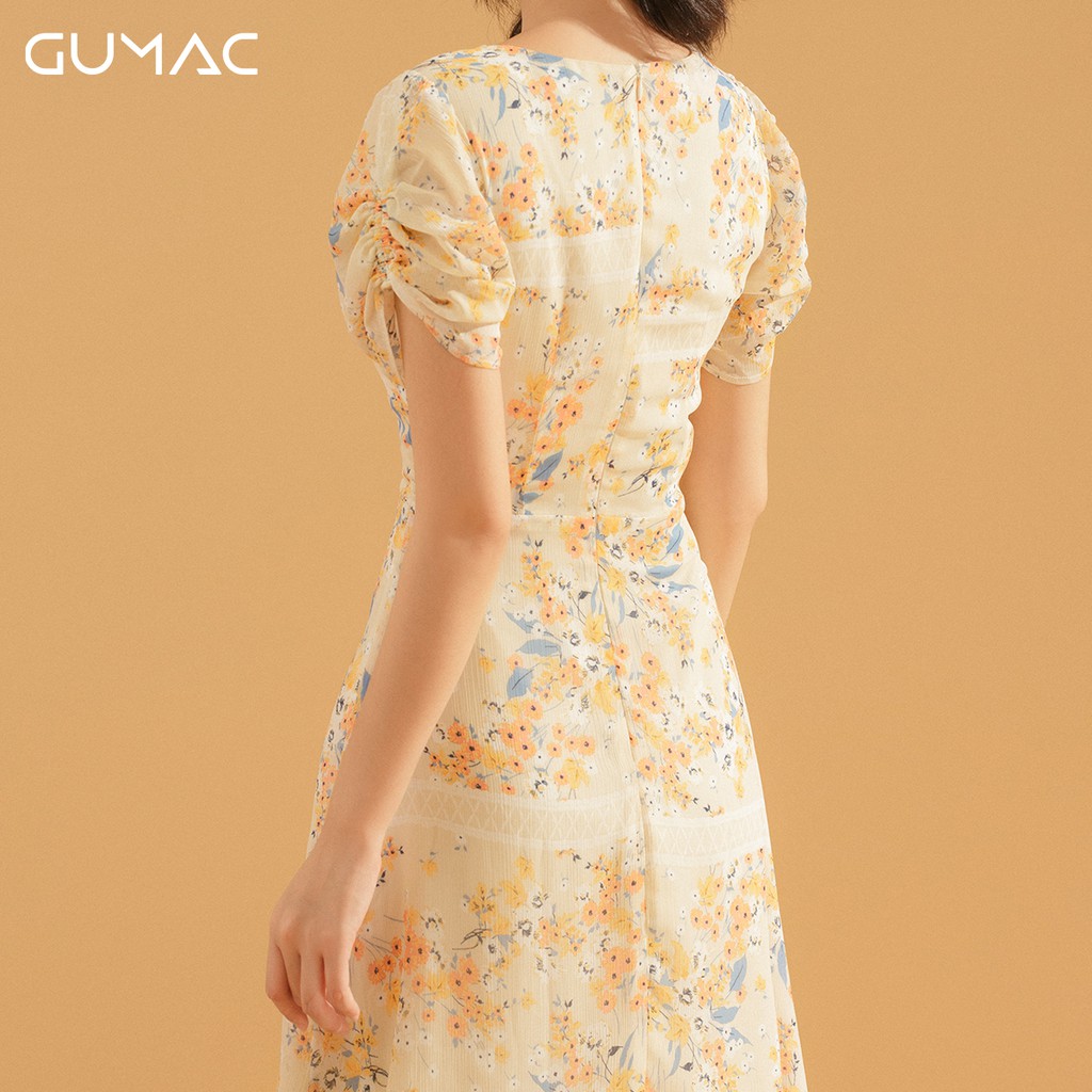 Đầm hoa tay nhún chun DA744 GUMAC | BigBuy360 - bigbuy360.vn