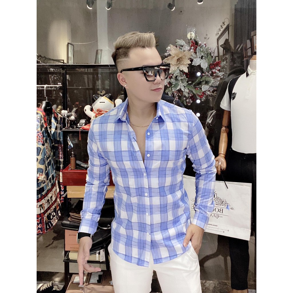 ÁO SƠ MI NAM KATE LỤA MỸ IN SỌC CHÌM CỰC XỊN XÒ m991 | BigBuy360 - bigbuy360.vn