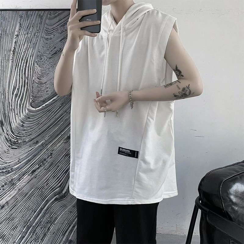 Áo Hoodie Sát Nách Dáng Rộng Thời Trang Cho Nam