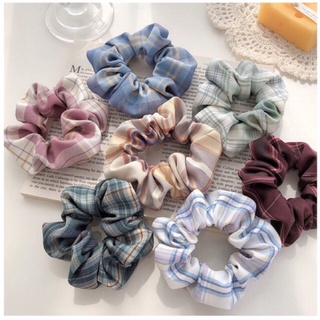 Dây buộc tóc srunchies kẻ caro