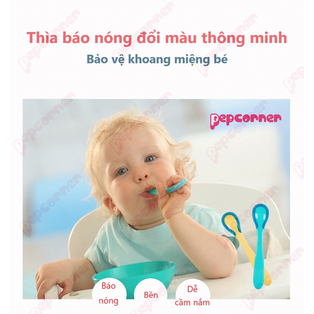 Thìa báo nóng ăn dặm chất liệu PP an toàn cho bé