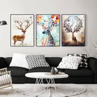 Bộ tranh canvas hươu may mắn - Kích thước 50 x 70 x 3 tấm
