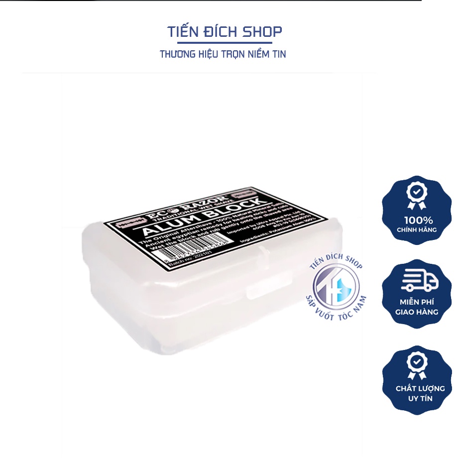 Phèn nhôm Ubersuave Eco Razor Alum Block 100g cho da sau cạo râu