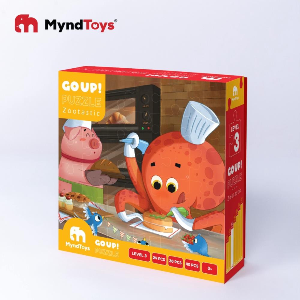 Đồ Chơi Giáo Dục Bộ Xếp Hình Myndtoys Go Up! Puzzle Level 3 Zootastic Dành Cho Bé Từ 3 Tuổi - BỐ KHỦNG LONG