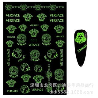 Sticker dạ quang dán móng tay nền đen