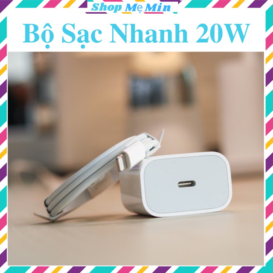 Củ sạc nhanh iphone chính hãng PD 20W USB-C. Cáp Sạc Nhanh USB-C To Lightning . iphone 11 Promax, 12 Pro, 12 Promax