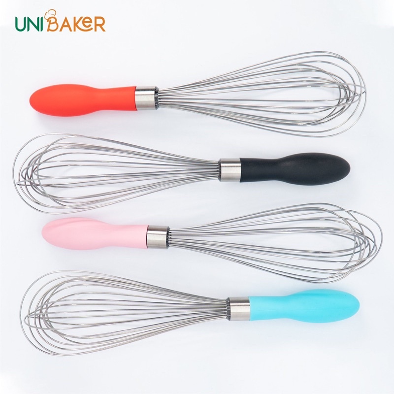 Phới lồng đánh trứng cán silicon Unibaker 32cm