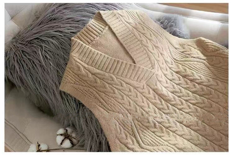 Áo Len Nữ Không Tay Dáng Rộng Phong Cách Hàn Quốc