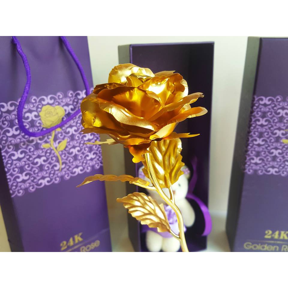 Hoa Hồng Mạ Vàng 24k Sang Chảnh 8 món