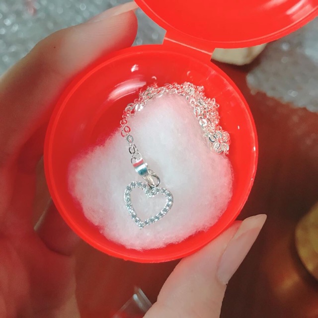 Dây chuyền nữ bạc ta - tim đánh đá sáng đẹp