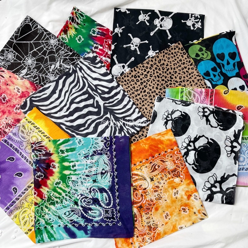 Khăn bandana turban vuông nhiều màu | DUYHI | Ảnh thật