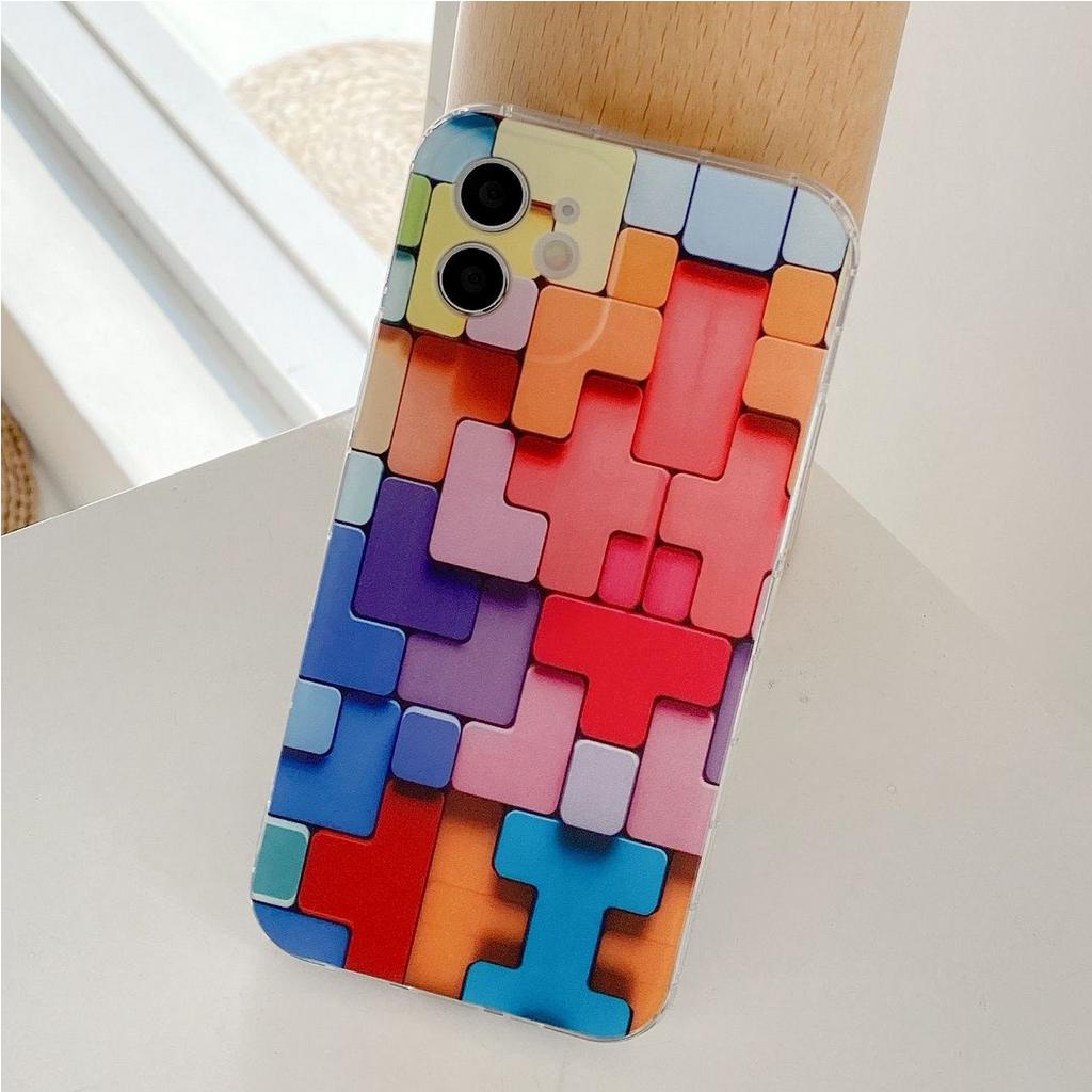 Compatible For Xiaomi 13T 12T 11T 10T Mi 11 12 13 Lite POCO C40 F4 F5 X5 M4 X4 F3 M3 POCO X3 GT X3 Pro NFC Ốp Lưng Tpu Họa Tiết Mảnh Ghép Đáng Yêu Cho