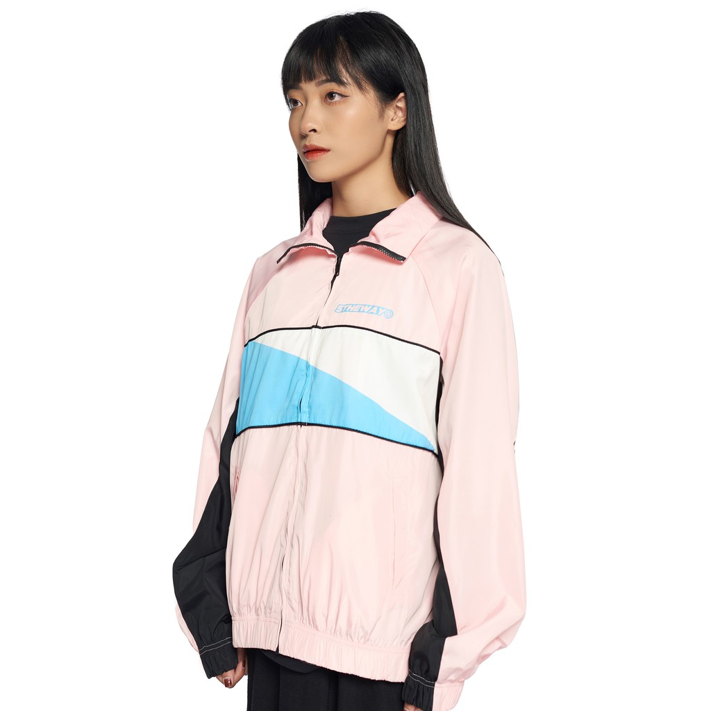 5THEWAY® /two tone/ COURT JACKET™ in CRYSTAL ROSE aka Áo Khoác Dù Hồng