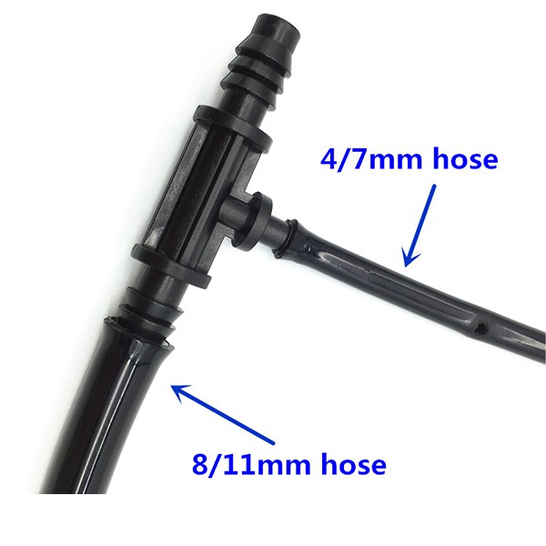 10 tê thu ống tưới 10mm sang ống 6mm