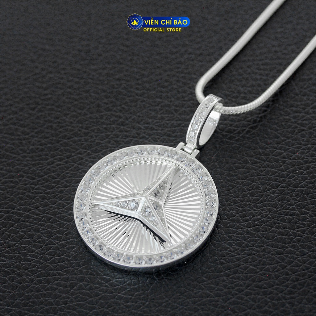 Mặt dây chuyền nam mercedes đính đá chất liệu bạc 925 thời trang phụ kiện trang sức Viễn Chí Bảo M300328