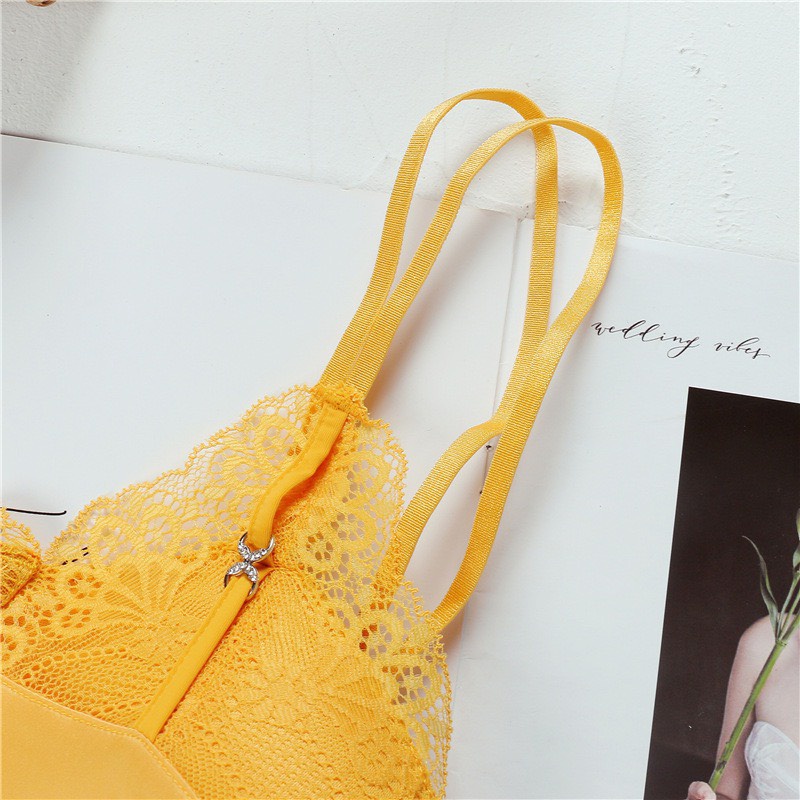 ( S-01) Bộ đồ lót không gọng cup chéo đệm vừa nâng đẩy ngực lụa pha ren