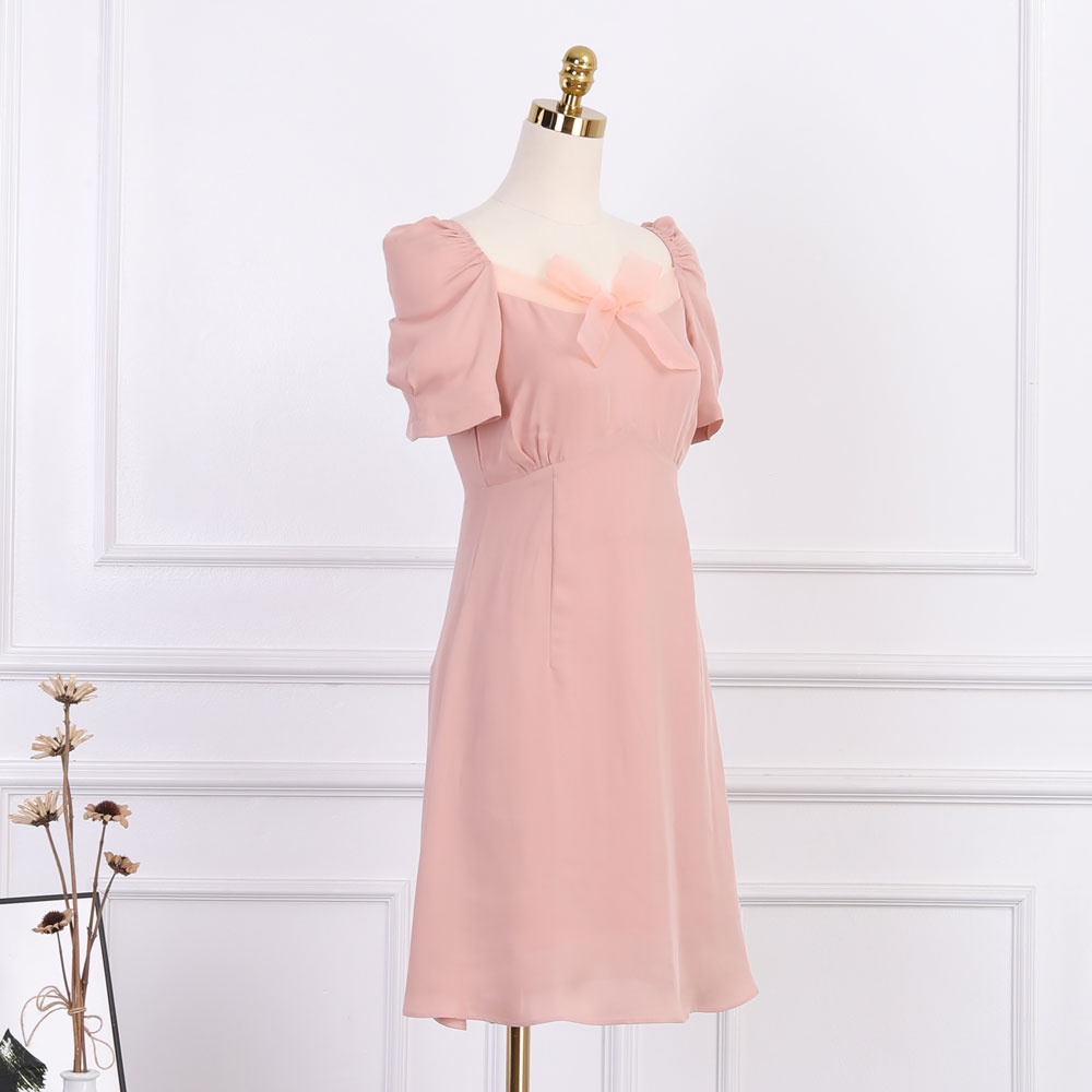 Đầm váy kiểu nữ tiểu thư dáng xòe, dễ thương, phối nơ ngực, hàng thiết kế chính hãng cao cấp TK Fashion - DK794