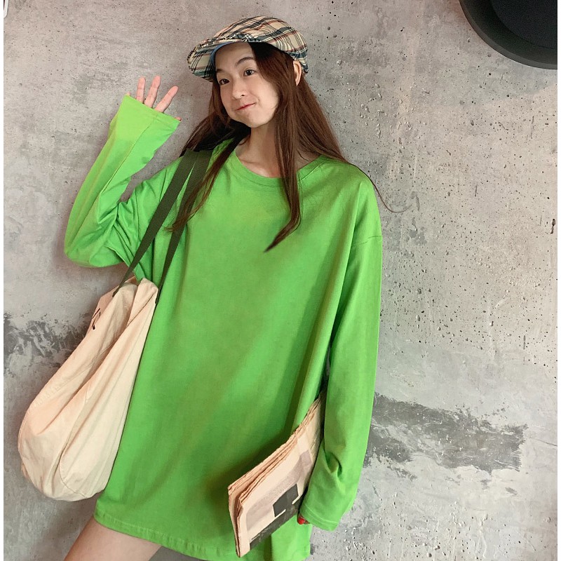 Áo thun dài tay trơn  Basic  phông Unisex nam nữ tee oversize form rộng pull Ulzzang Streetwear thu đông vải mềm