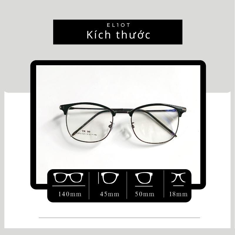 Gọng kính nam nữ kim loại chất liệu nhựa phối kim loại  cao cấp chắc chắn trẻ trung 2713- NHẬN CẮT MẮT CẬN- VIỄN- LOẠN