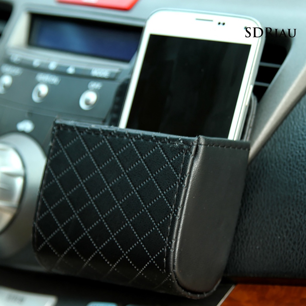 Hộp đựng gắn khe điều hòa xe hơi bằng da sắp xếp gọn gàng tiện dụng