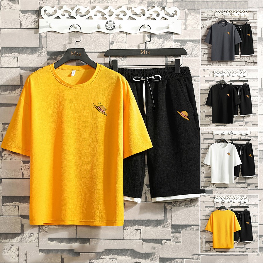 Bộ Quần Áo Thun Nam Hè Họa Tiết Nón Rơm Anime Nhật Bản Zenkonam MEN QA 082