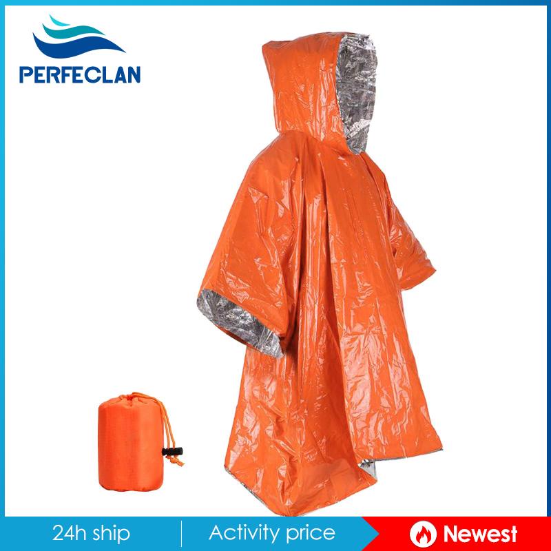 Chăn Poncho Giữ Nhiệt Khẩn Cấp Màu Cam / Bạc