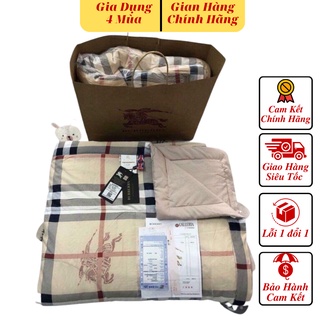 Chăn đũi hè burberry kẻ họa tiết cao cấp 2mx2.3m - chăn hè thu-họa tiết sang trọng cotton 100% mềm mát