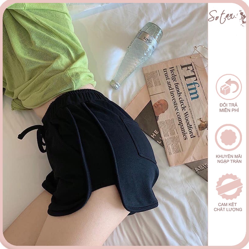 Quần đùi nữ mặc ở nhà 💞 HÌNH THẬT💞Quần đùi mặc đi ngủ đến 70kg, vải da cá bao chất mềm mát mịn | BigBuy360 - bigbuy360.vn