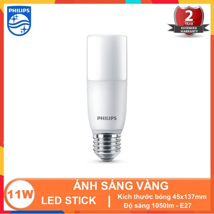 BÓNG ĐÈN LED DLStick 11W PHILIPS ( CHỐNG CÔN TRÙNG XÂM NHẬP – THAY THẾ BÓNG COMPACT TRONG CÁC BỘ ĐÈN ÂM TRẦN NHỎ )