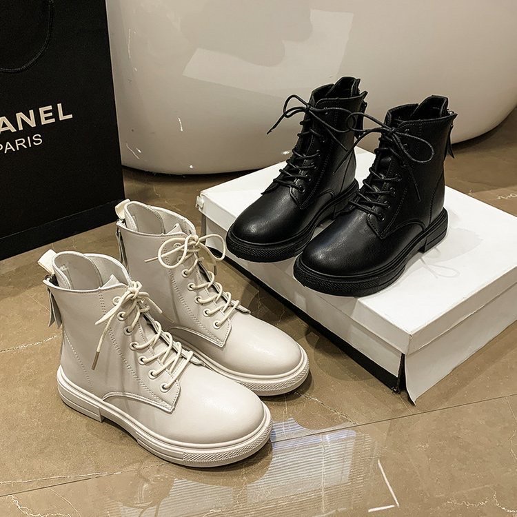 Boost 2 Khóa Nữ Cổ Lửng Chất Da Vintage giày Boots da mềm lót nỉ khóa sau cao cấp boost lửng thời trang đế 6 cm