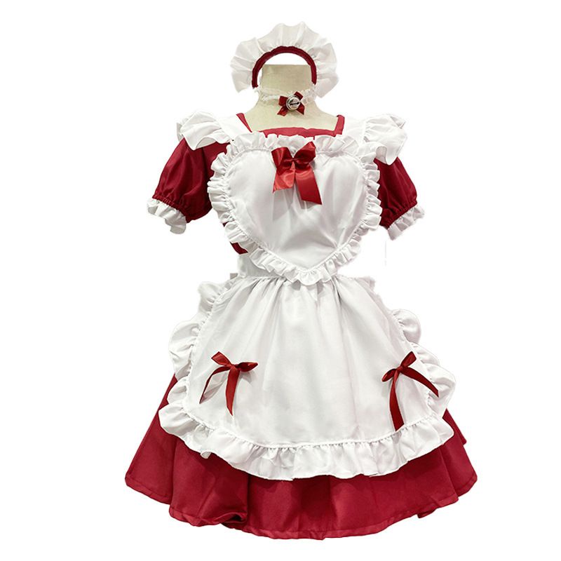 Lolita Maid Dress Girls Women Lovely Maid Cosplay Anime Costumes Lolita Dresses Cafe Waitress Maid Outfit Halloween Costume