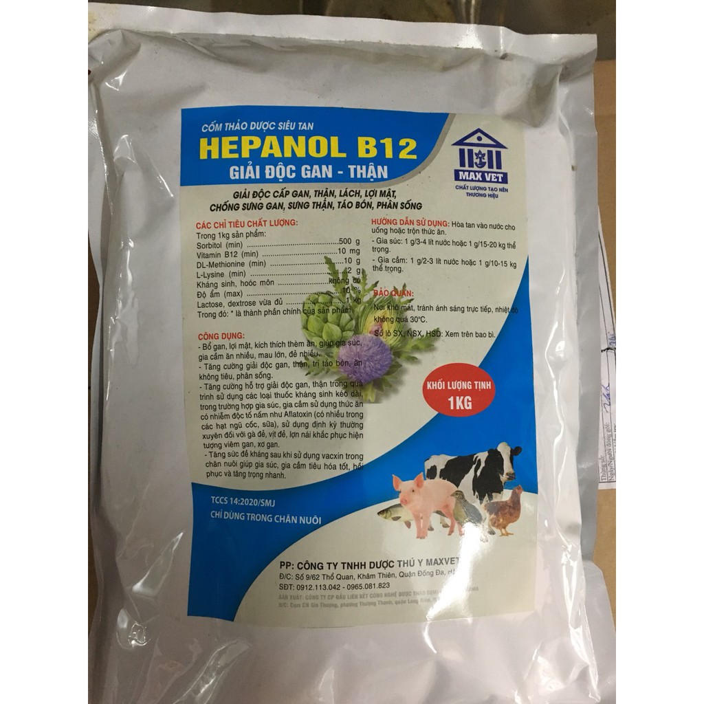 Giải độc gan - thận Hepanol B12 (1kg) - chỉ dùng trong thú y