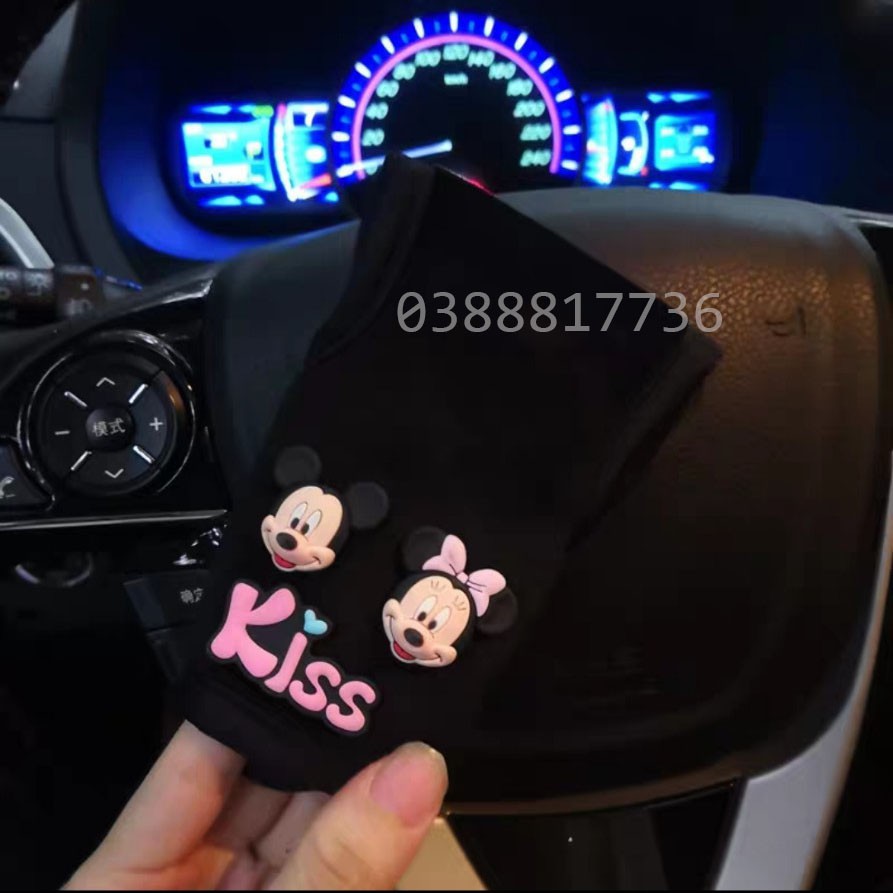 Set phụ kiện ô tô hoạ tiết MICKEY VÀ MINIE dễ thương