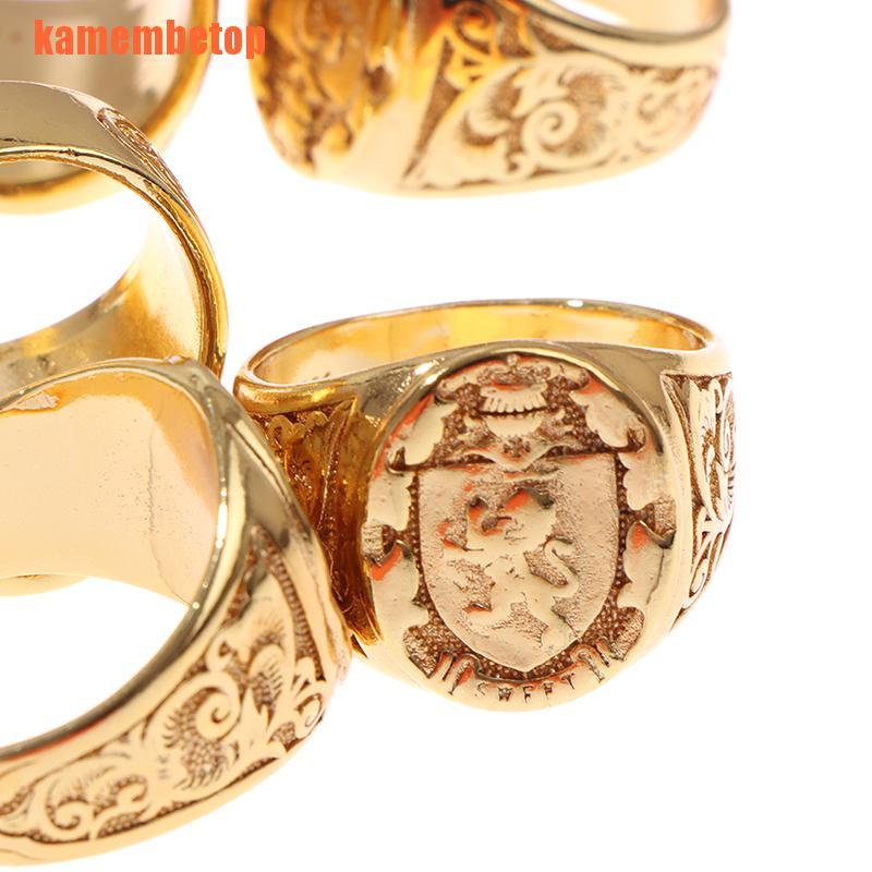 Nhẫn Mạ Vàng 18K Hai Đầu Hình Đại Bàng Phong Cách Punk Cá Tính Cho Nam