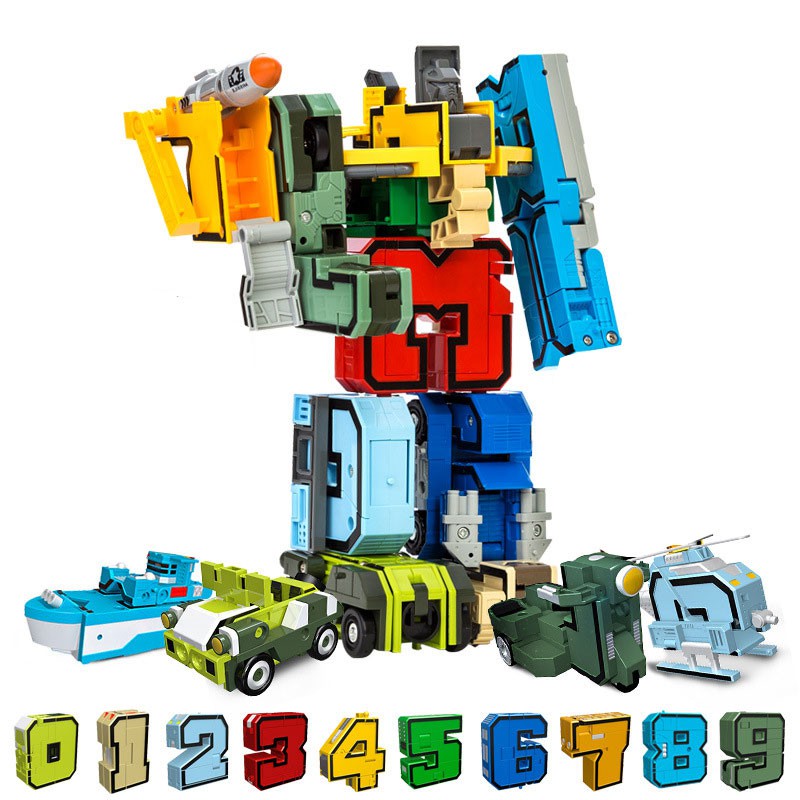 Đồ chơi lắp ghép bộ chữ số biến hình từ 1 2 3 4 5 6 7 8 9 thành robot LEGOSTYLE