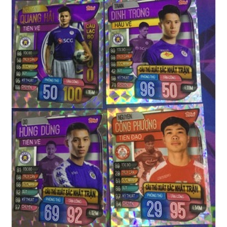 Thẻ Match Attax lắp lánh Cầu Thủ ĐTQG Việt Nam (Văn Hậu, Văn Lâm, Quang Hải, Hùng Dũng, Đình Trọng)