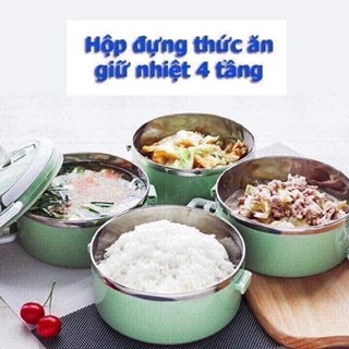 Hộp đựng cơm lúa mạch 4 tầng siêu tiện
