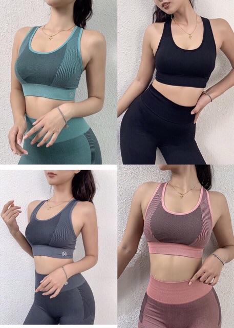 Áo Bra Tập Gym Yoga Cài Sau Dệt Kim Cao Cấp, Nâng Đỡ V1 Siêu Tốt