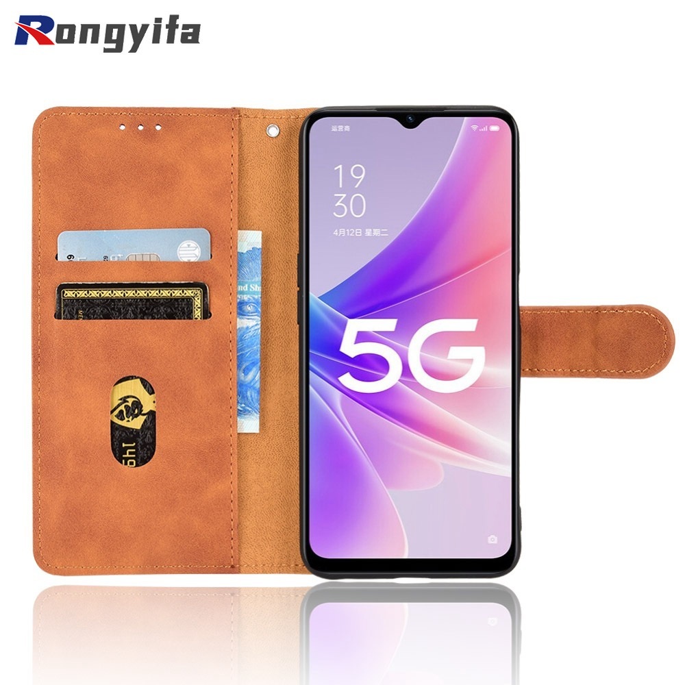 Bao Da Điện Thoại Nắp Gập Dạng Ví Có Ngăn Đựng Thẻ Cho OPPO Realme C35 C31 F21 Pro Reno 8 7 4G 7 SE Find X5 9 Pro A57 5G 4G 2020 Ốp