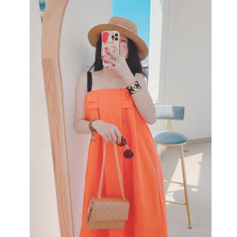 Váy đầm nữ nơ xoè lụa thô hàng Qc loại 1 , Đầm maxi đi du lịch | BigBuy360 - bigbuy360.vn