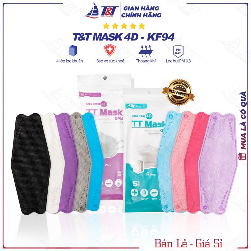 Bán giá sỉ thùng 300 chiếc khẩu trang y tế 4D mask KF94 TT MASK