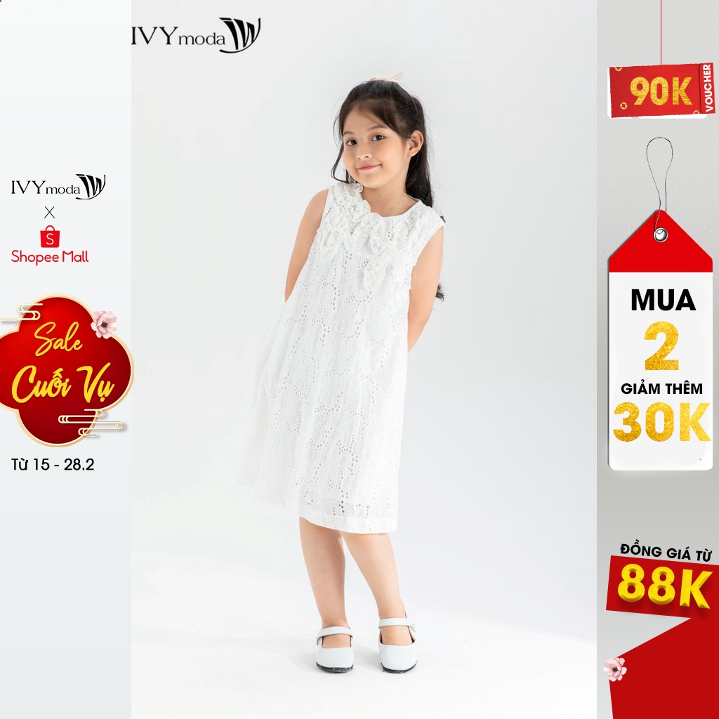 Đầm thô chữ A bé gái IVY moda MS 41G1245