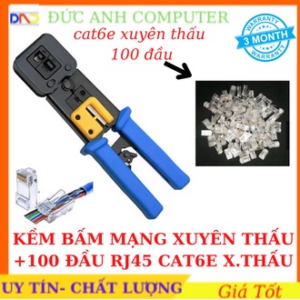 Kềm mạng xuyên thấu - Hạt Mạng Xuyên Thấu CAT6E/5E, Loại Cao Cấp, Bảo Hành 3 Tháng