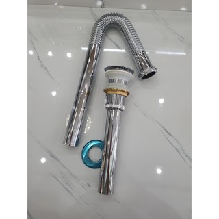 Bộ xifong chậu kính đuôi sun không lỗ xả tràn cao cấp