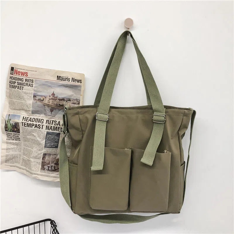 Túi Xách Tay Đeo Vai Bằng Vải canvas Phong Cách Harajuku tp193 Dành Cho Nam Và Nữ