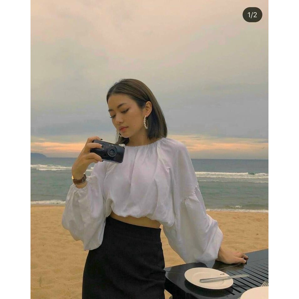 Áo kiểu tay phồng xinh yêu - Gu 2021 - vải mềm mịn mát Giá bao khu vực