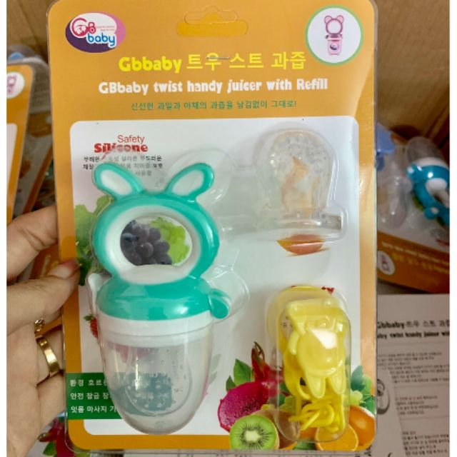 Túi Nhai Ăn Dặm Chống Hóc GB BABY, Tặng 3 Núm Nhai + Dây Đeo