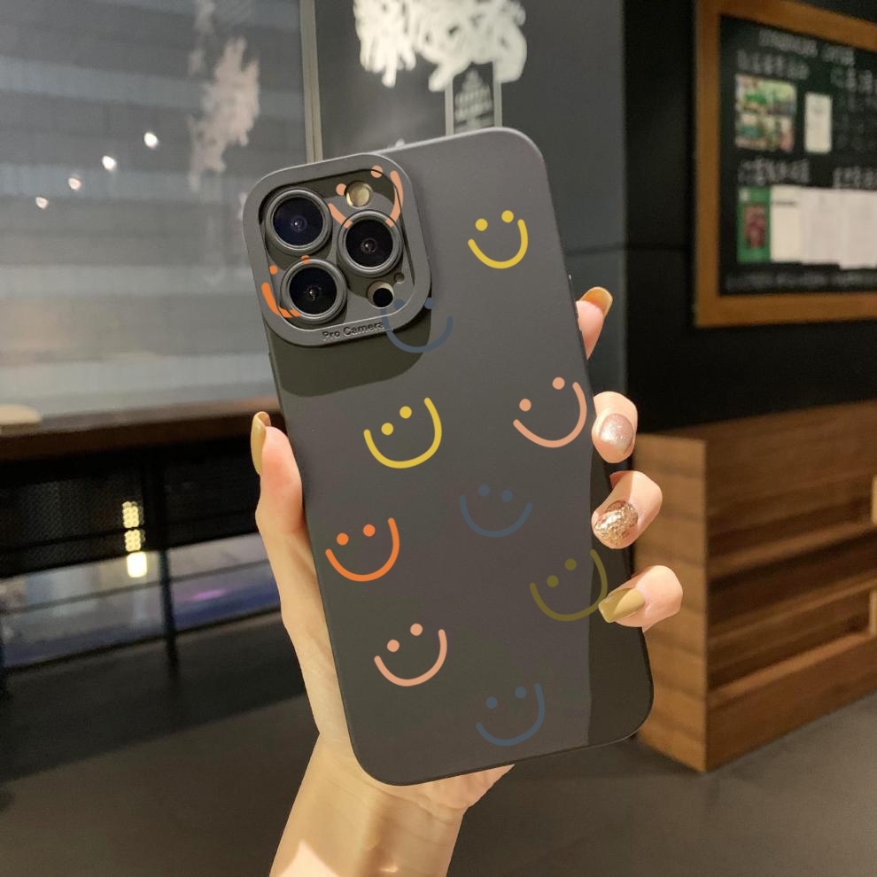 Ốp Điện Thoại Góc Vuông In Hình Mặt Cười Cho OPPO A16 A15 A16E A16k A95 Reno6 Z 5G A94 A54 A74 4G A53 A76 A96 4G A12 A5S A7