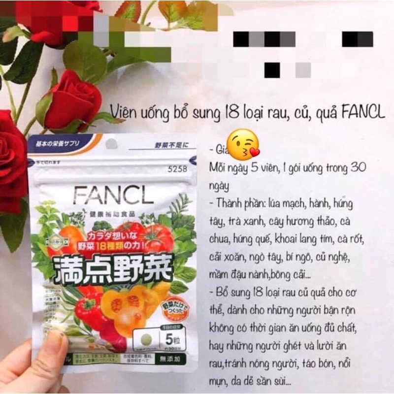 Túi viên rau củ Fancl nội địa Nhật